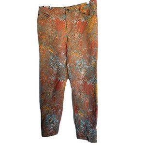 Peruvian Connection Women's Size 8 Jeans watercolor rustic mint fall colors